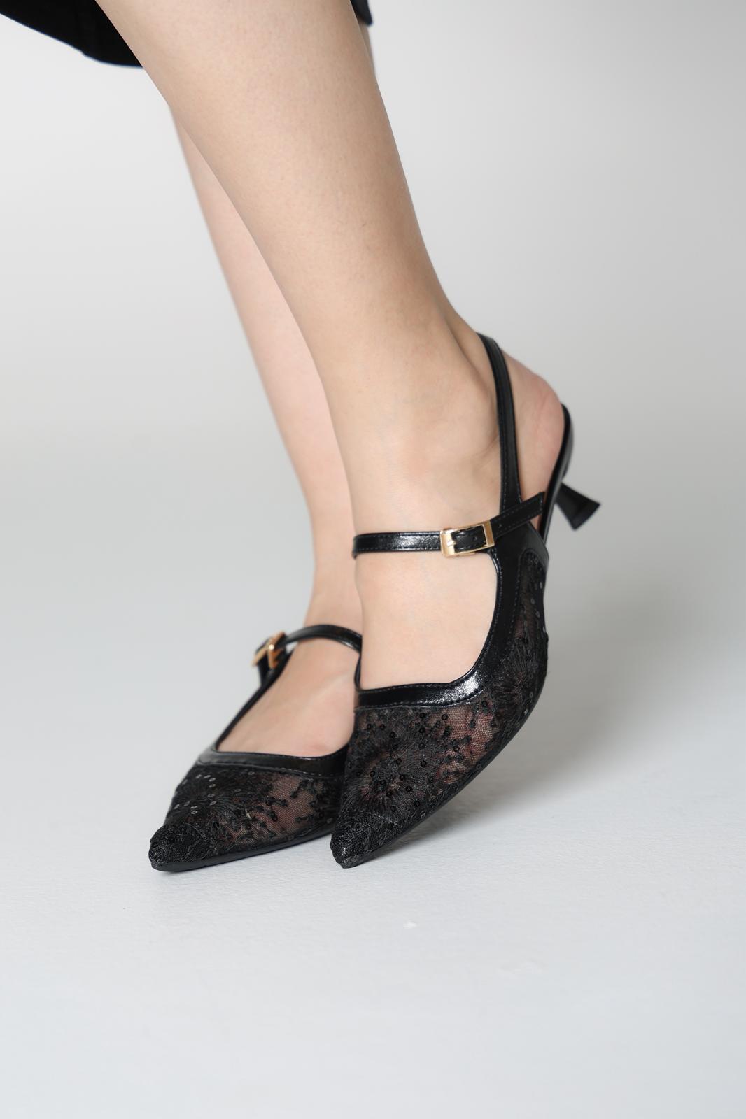 صندل اسود شيفون